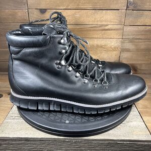Cole Haan Zerogrand Men's 11.5 M Black Causal Waterproof Leather Hiker Boots